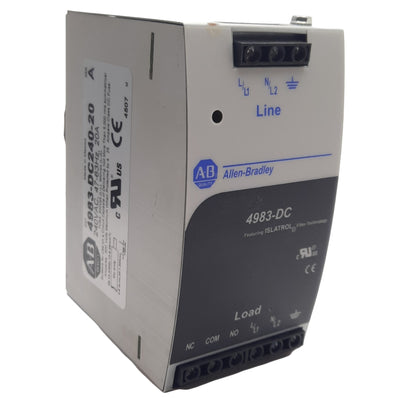 Used Allen Bradley 4983-DC240-20 Surge Suppressor Protector, 240VAC 20A, DIN Rail