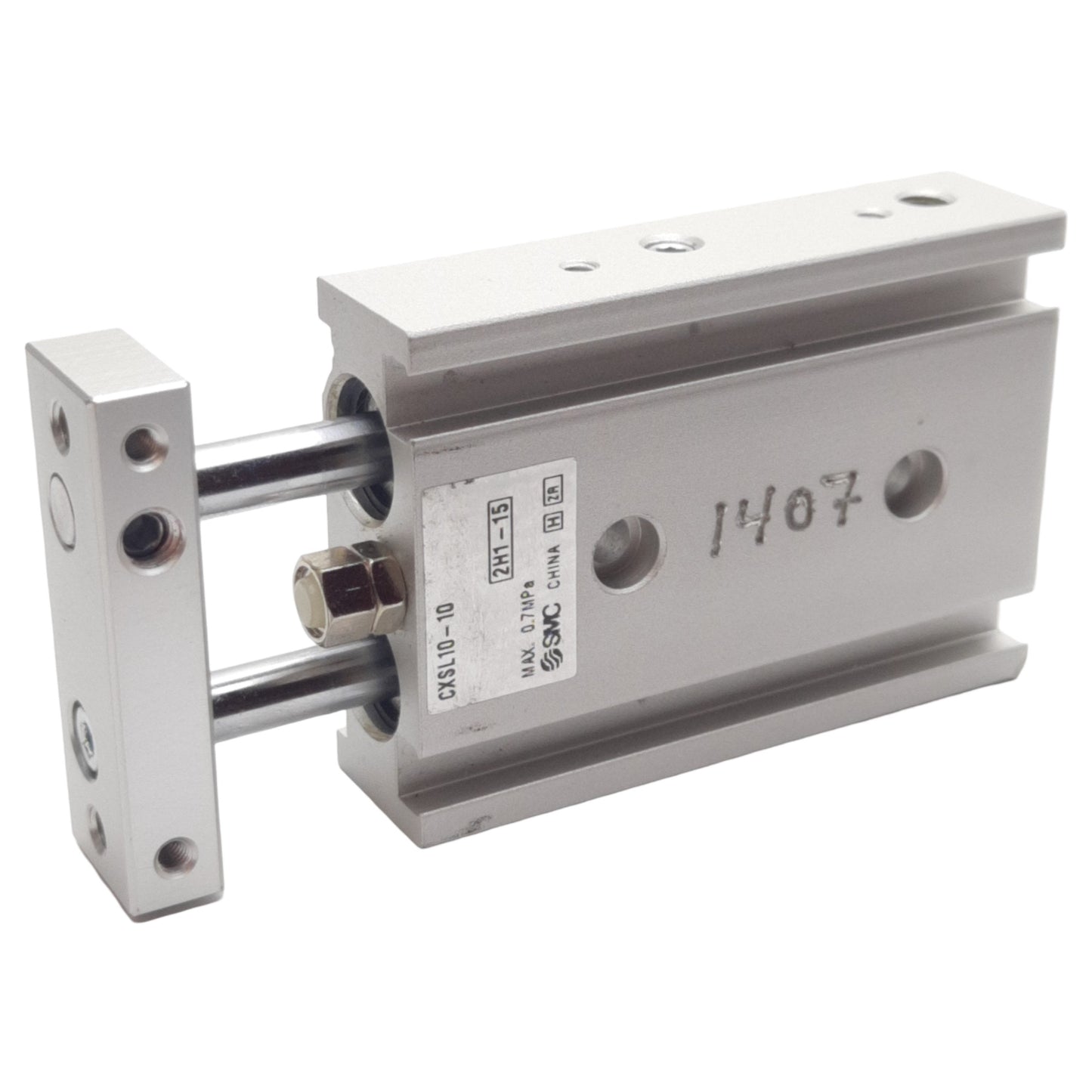 Used SMC CXSL10-10 Guided Cylinder, ø10mm Bore, 10mm Stroke, 0.7MPa, M5 Ports