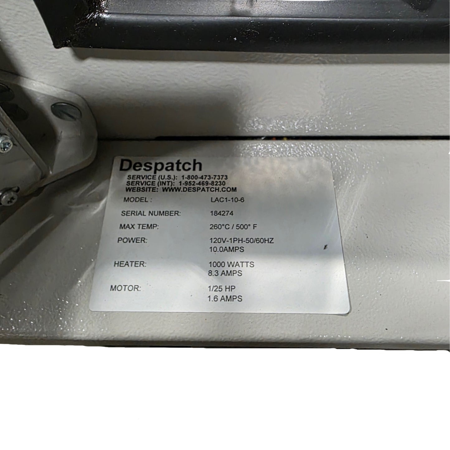 Used Despatch LAC1-10-6 Forced Convection Benchtop Oven 1 CuFt, 100-500°F, 120VAC 10A