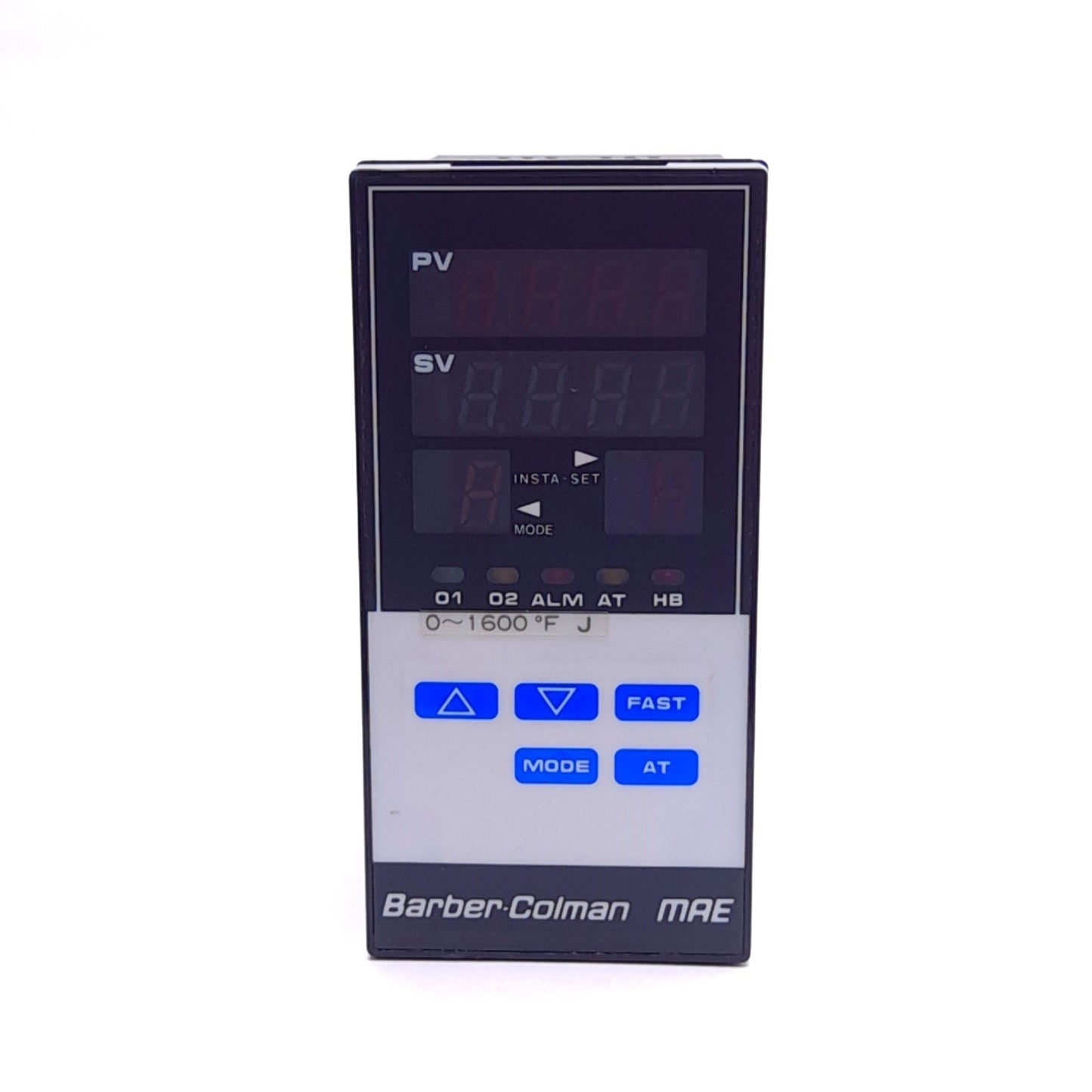 Used Barber Colman MAE1-10300 Temperature Controller, 0-1600°F Type J, 1/8 DIN Panel