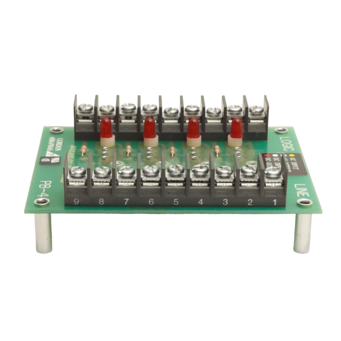 Used Gordos PB-4 SSR Mounting Rack, 4-Channel, 24VDC Logic Supply, For SM Series