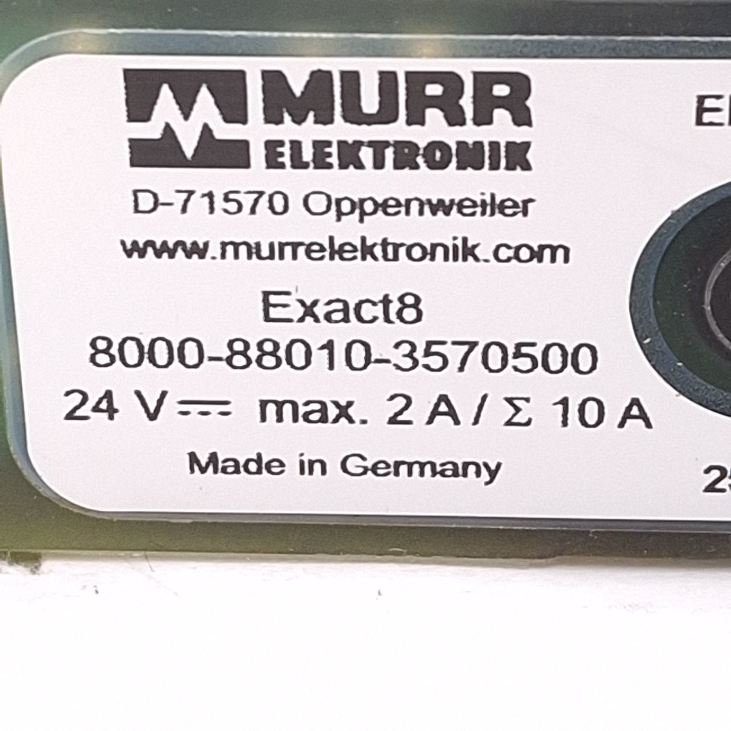 Used Murr Elektronik 8000-88010-3570500 Exact8 Pre-Wired Cable, 8-Port, M8 3-Pin, 2m
