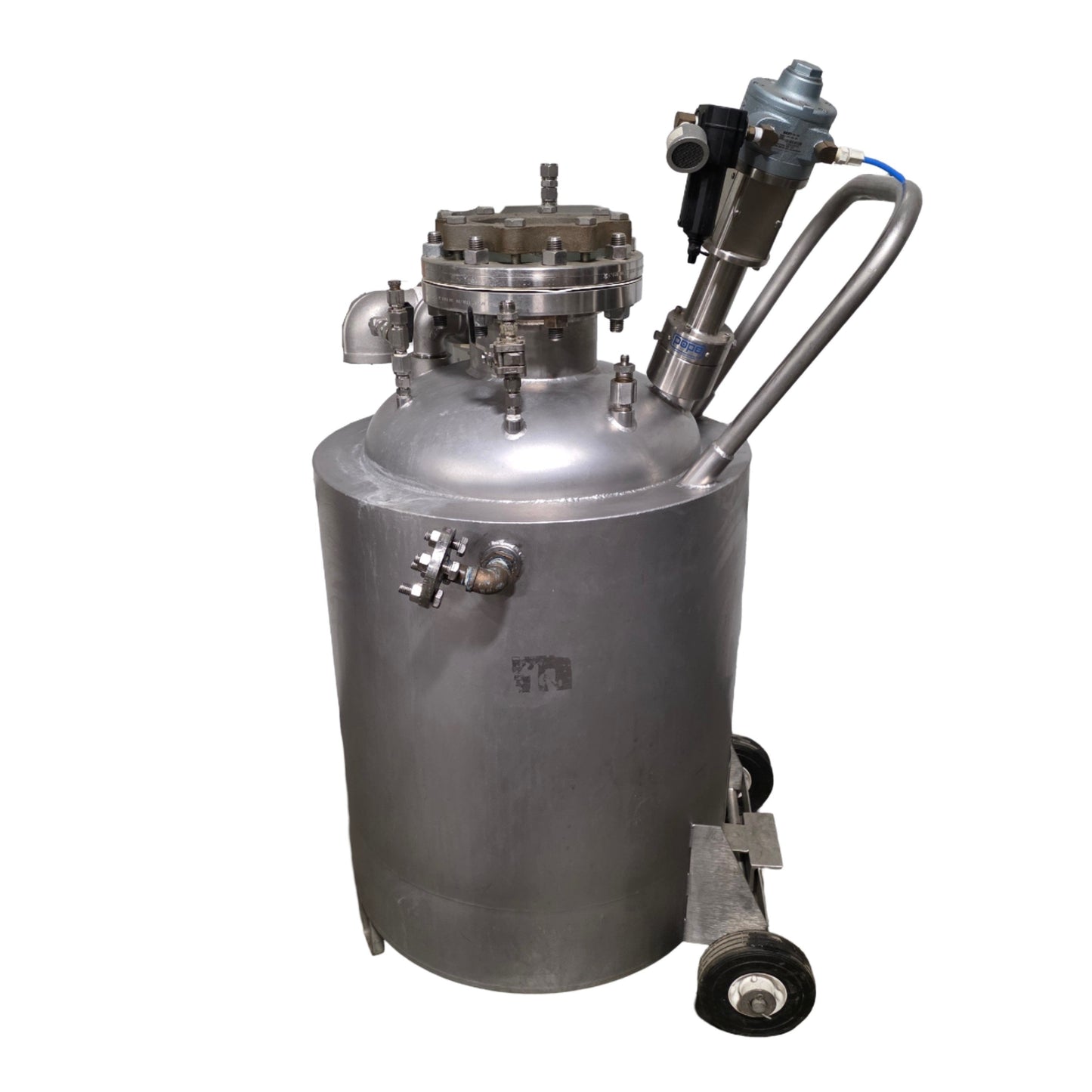 Used Pope Scientific Portable Jacketed 20 Gallon Mixing Tank With Pneumatic Mixer