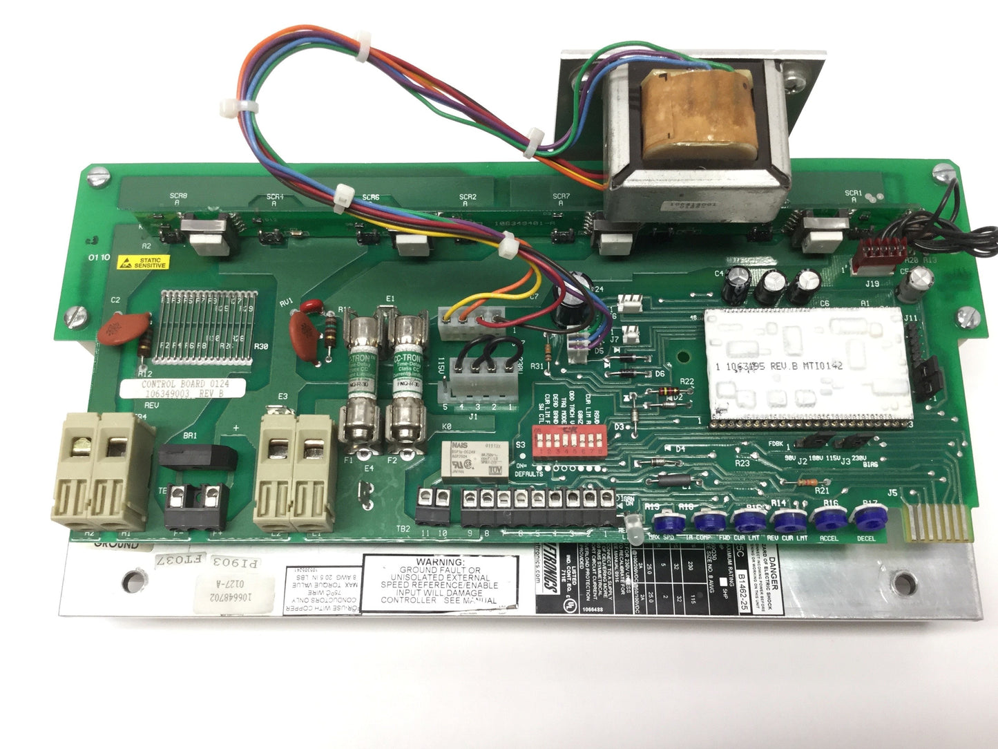 Used Saftronics DF9P-25C Regenerative DC Motor Drive, 115/230VAC 1PH In, 5HP, 25A