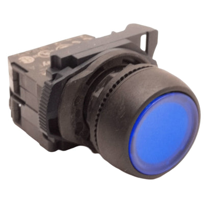 Used Allen Bradley 800FP-LF6 Momentary LED Illuminated Flush Blue Pushbutton, NO 22mm