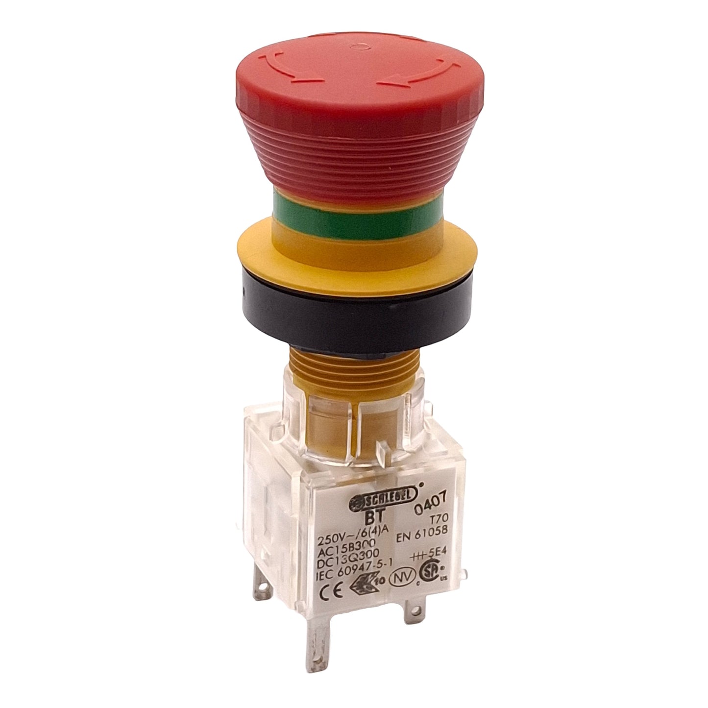 Used Schlegel RKUV28 BT Pushbutton E-Stop Twist-to-Release ø16.2mm 1NC+1NO 240VAC 4A