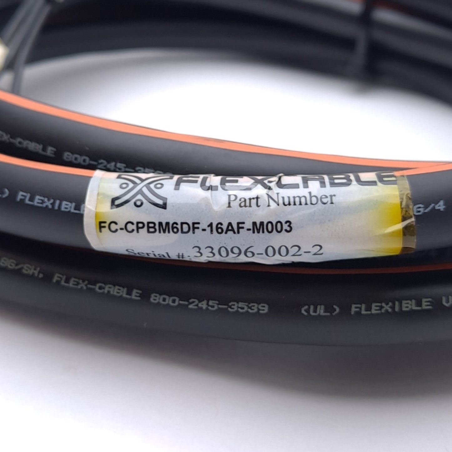 Used Flex Cable FC-CPBM6DF-16AF-M003 Motor Power/Brake Cable, AMP 9-Pin Female, 3m