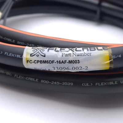 Used Flex Cable FC-CPBM6DF-16AF-M003 Motor Power/Brake Cable, AMP 9-Pin Female, 3m