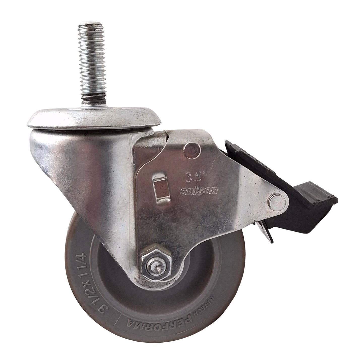 Used Lot of 4 Colson 2.03254.445 MTG10 BRK5 Threaded Swivel Caster ø3.5x1.25in 250lbs