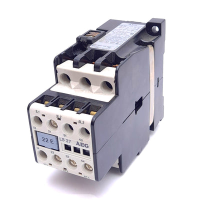 Used AEG LS27.22 Contactor, 3-Pole, 40A 600VAC, 2N.O. 2N.C., DIN Rail Mount