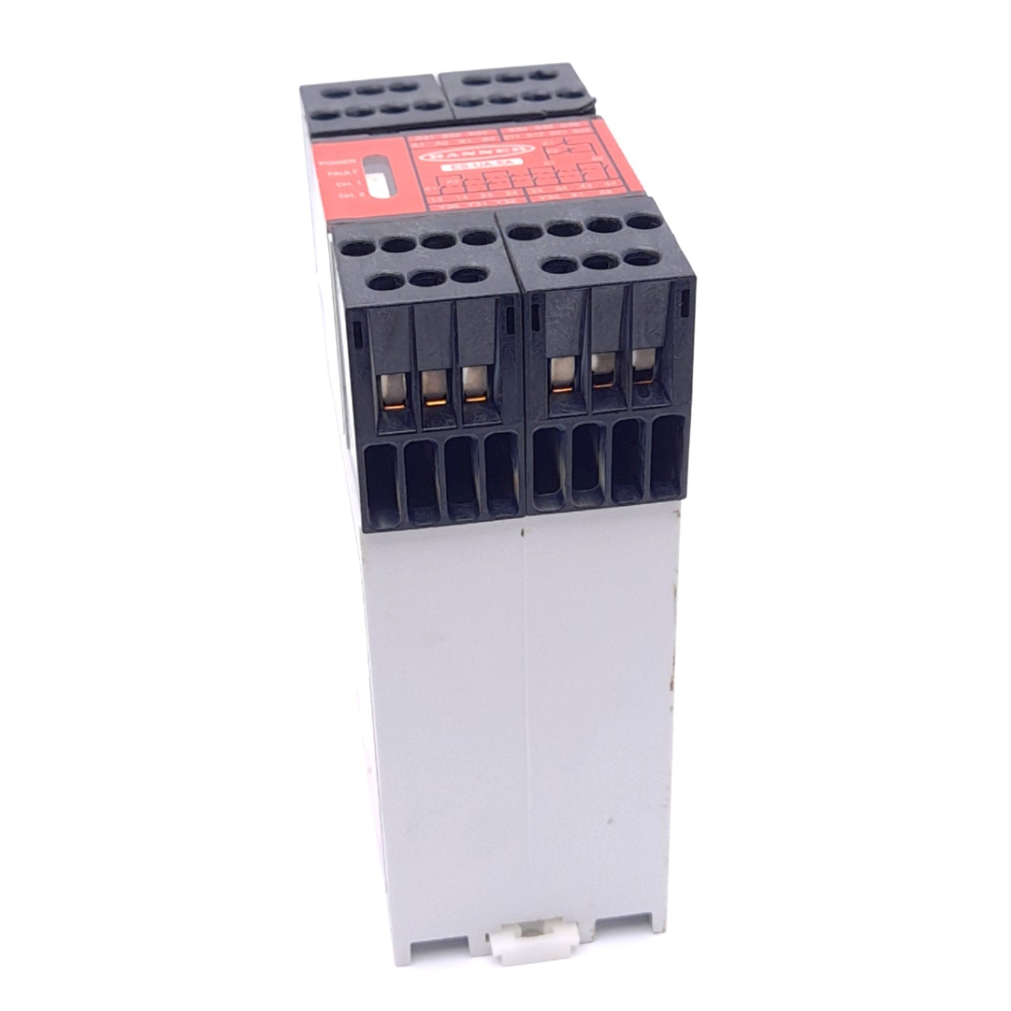 Used Banner ES-UA-5A E-Stop Safety Module, 12-24VDC/115VAC, 4NO 6A Out, 1NC 5A Aux