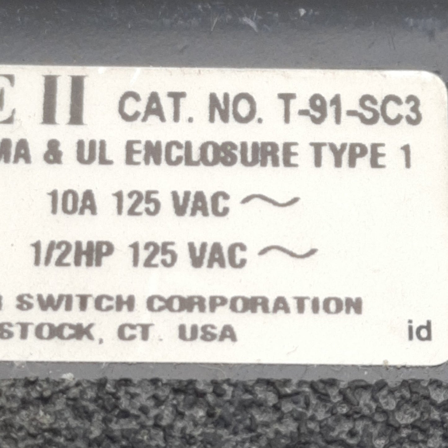 Used Linemaster T-91-SC3 Treadlite II Momentary Foot Pedal Switch, 1/2HP, 125VAC 10A