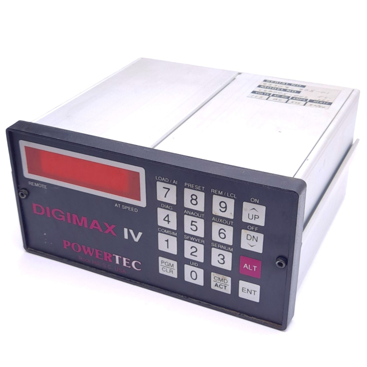 Used Powertec 620005-002 DIGIMAX IV Motor Speed/Ratio Controller, 115VAC 0.375A