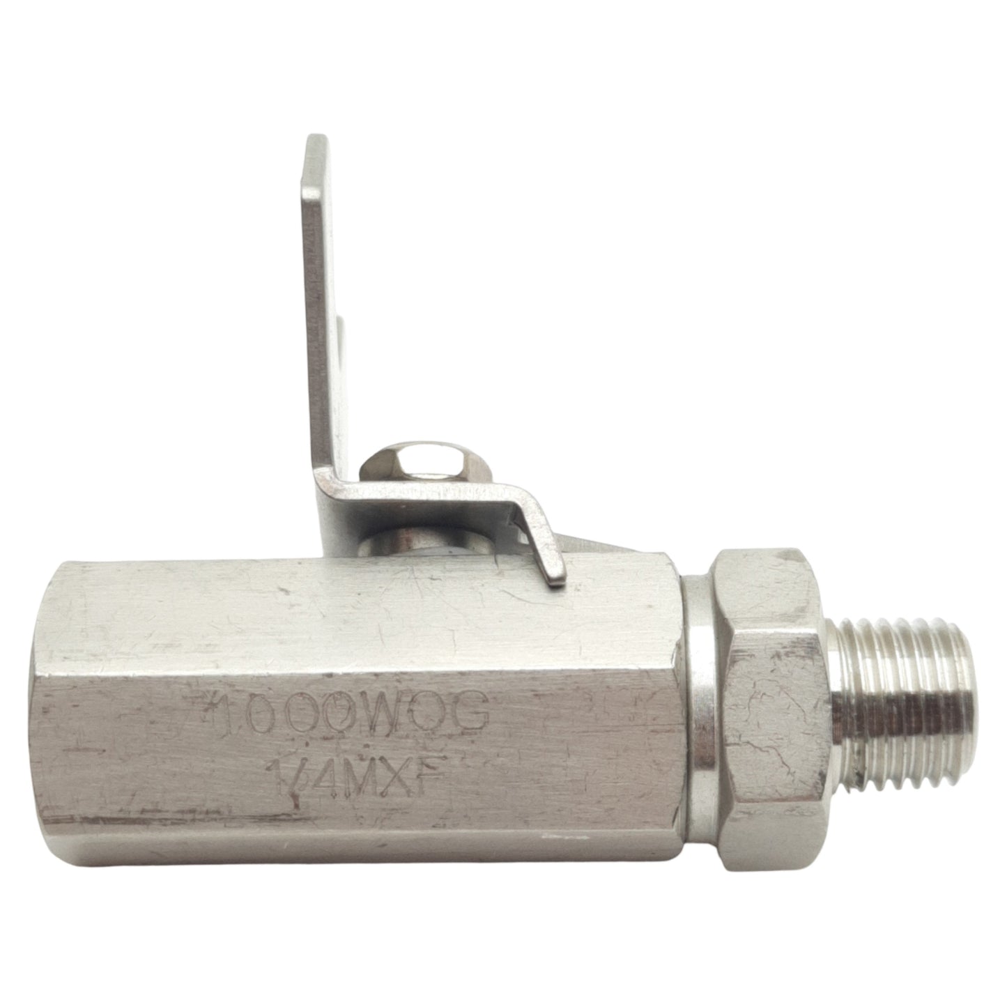 Used Lot of 2 1000WOG 1/4MXF Ball Valves, 1/4in NPT Male & Female, 1000psi, Steel