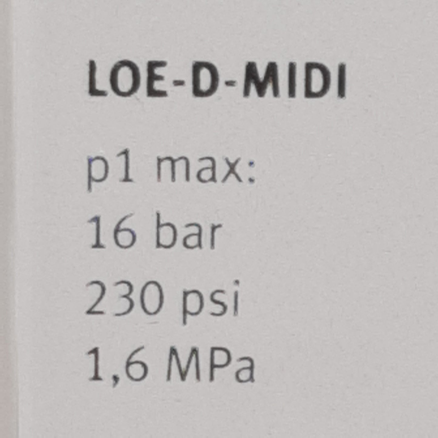 Used Festo LOE-D-MIDI Air Line Lubricator, 230psi Max, 0-16bar Range, 8l/min Flow