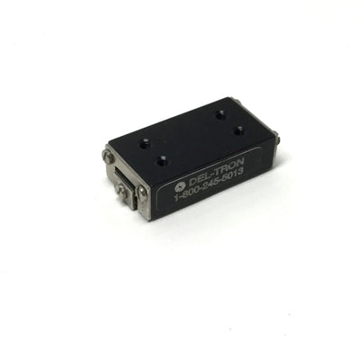 Used Del-Tron RD-1 Crossed Roller Linear Slide, 1/2" Travel Stroke, 30lb Rating