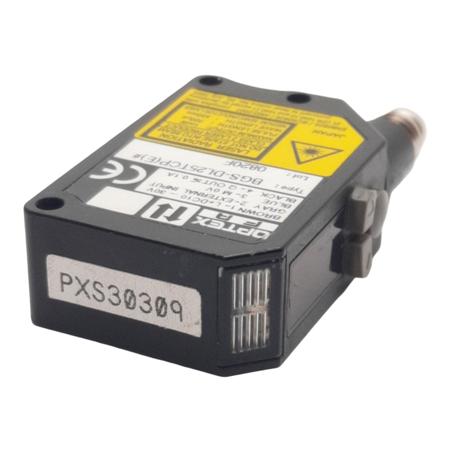 Used Optex BGS-DL25TCP Photoelectric Sensor NPN/PNP 100mA/30VDC 250mm Range, M8 4-Pin