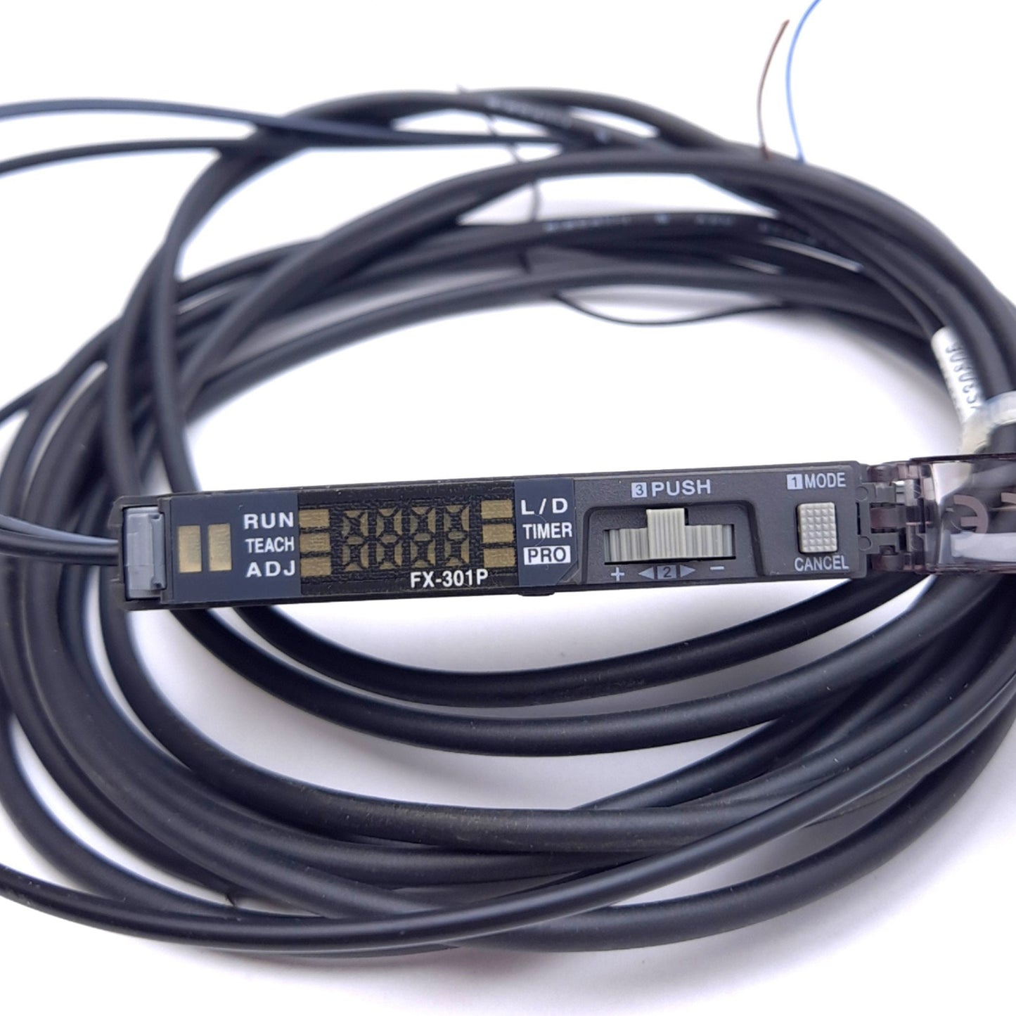 Used Panasonic FX-301P Fiber Sensor/Amplifier, PNP Open, 12-24VDC, 100mA, 7ft Cable