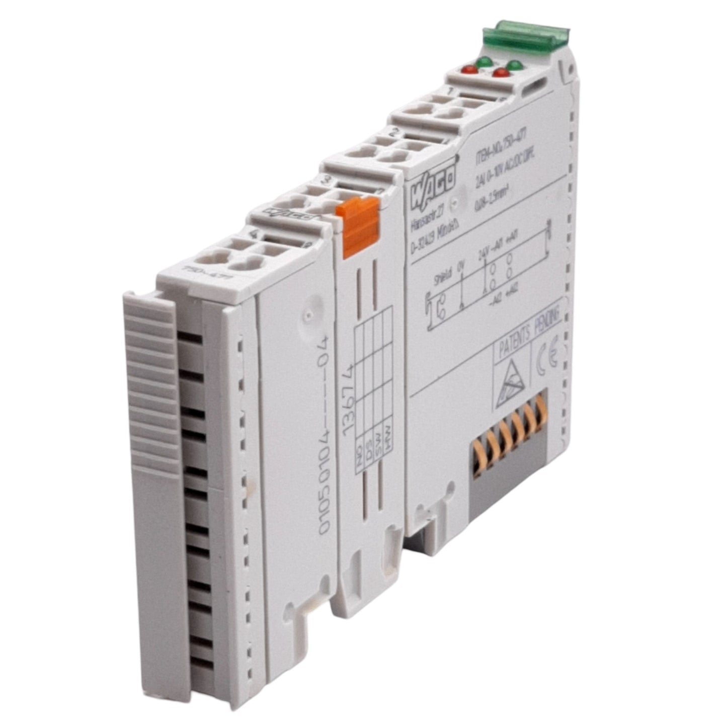 Used WAGO 750-477 2-Channel Analog Input, 0-10VAC/DC Differential, 15 Bit Resolution