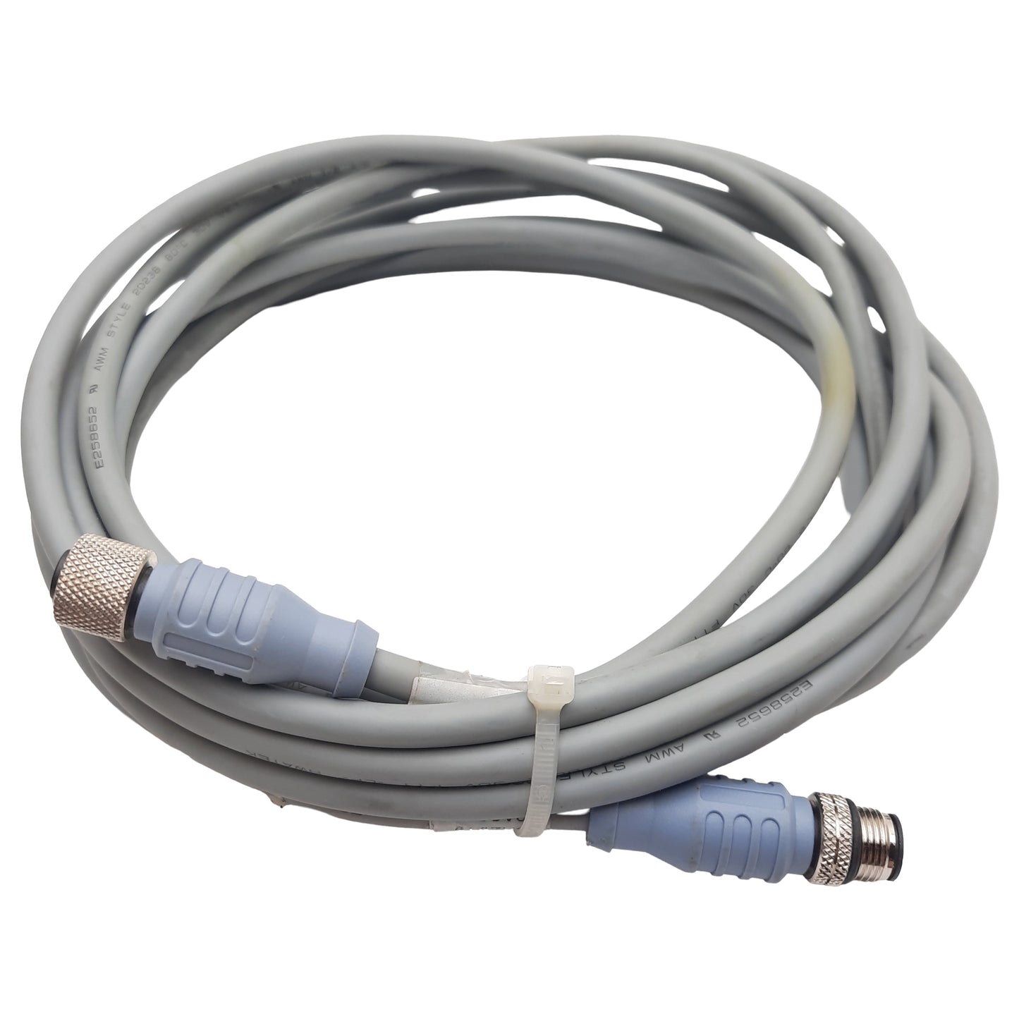 Used Datalogic CBL-1480-05 Cordset, M12 5-Pin Male, M12 5-Pin Female, 5m Length
