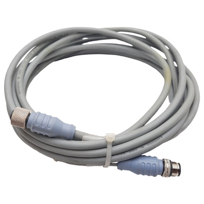 Used Datalogic CBL-1480-05 Cordset, M12 5-Pin Male, M12 5-Pin Female, 5m Length