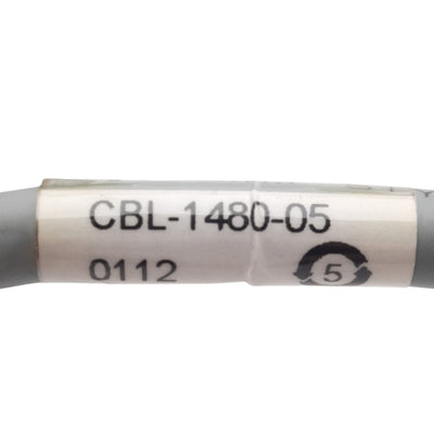 Used Datalogic CBL-1480-05 Cordset, M12 5-Pin Male, M12 5-Pin Female, 5m Length