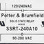 Used Potter & Brumfield SSRT-240A10 SSR Relay, SPST-NO 90-280VAC In 24-280VAC 10A Out