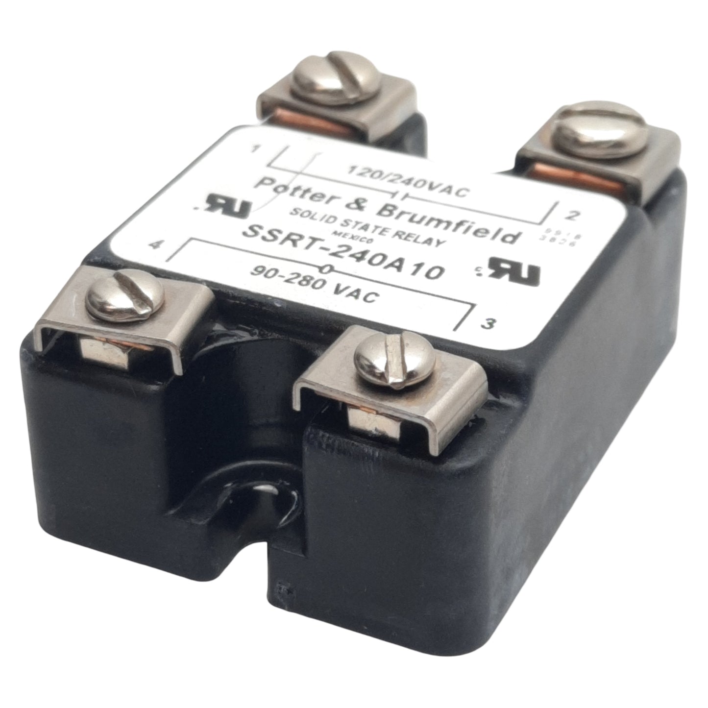 Used Potter & Brumfield SSRT-240A10 SSR Relay, SPST-NO 90-280VAC In 24-280VAC 10A Out