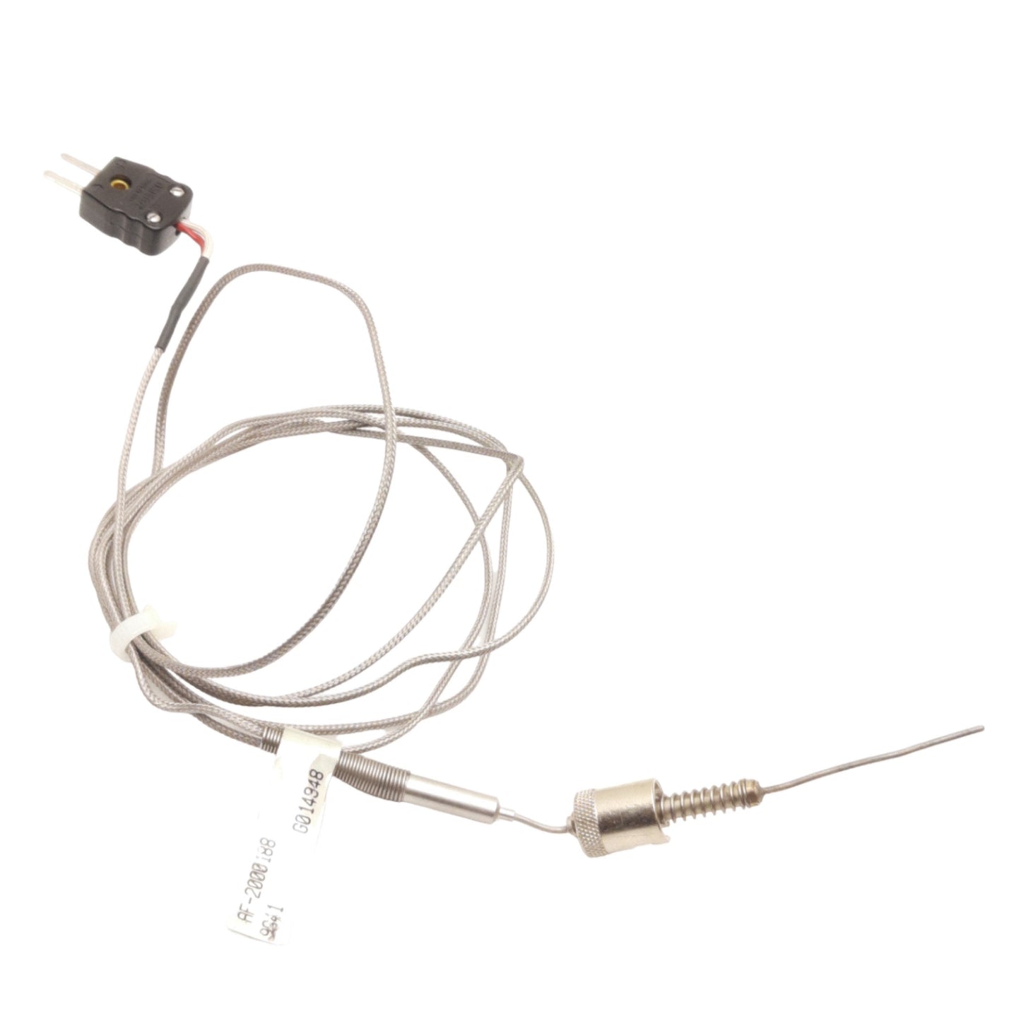 Used Watlow AFEKWFA40G050 Thermocouple, 45° Bend, ø0.063in x 4in, Type J, 5ft Leads