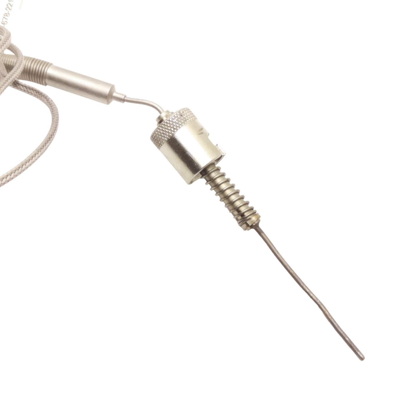 Used Watlow AFEKWFA40G050 Thermocouple, 45° Bend, ø0.063in x 4in, Type J, 5ft Leads