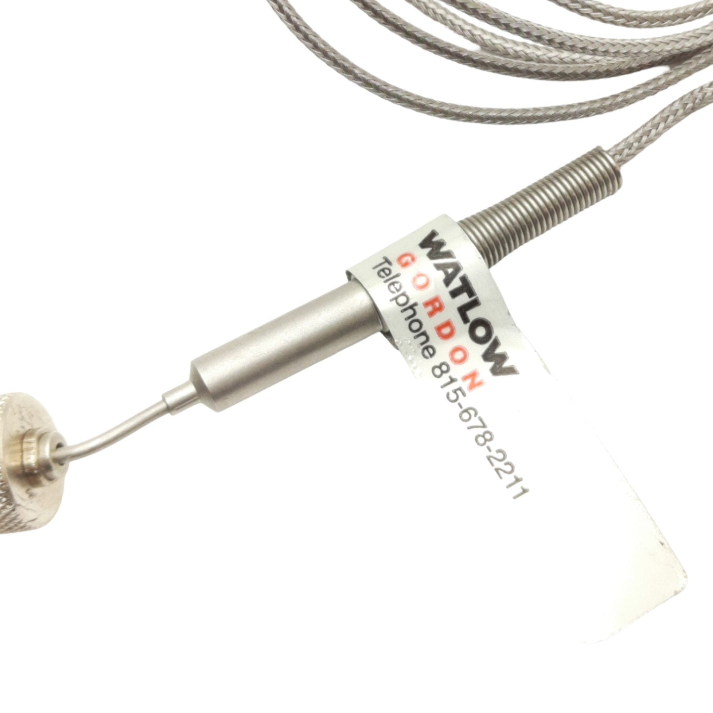 Used Watlow AFEKWFA40G050 Thermocouple, 45° Bend, ø0.063in x 4in, Type J, 5ft Leads