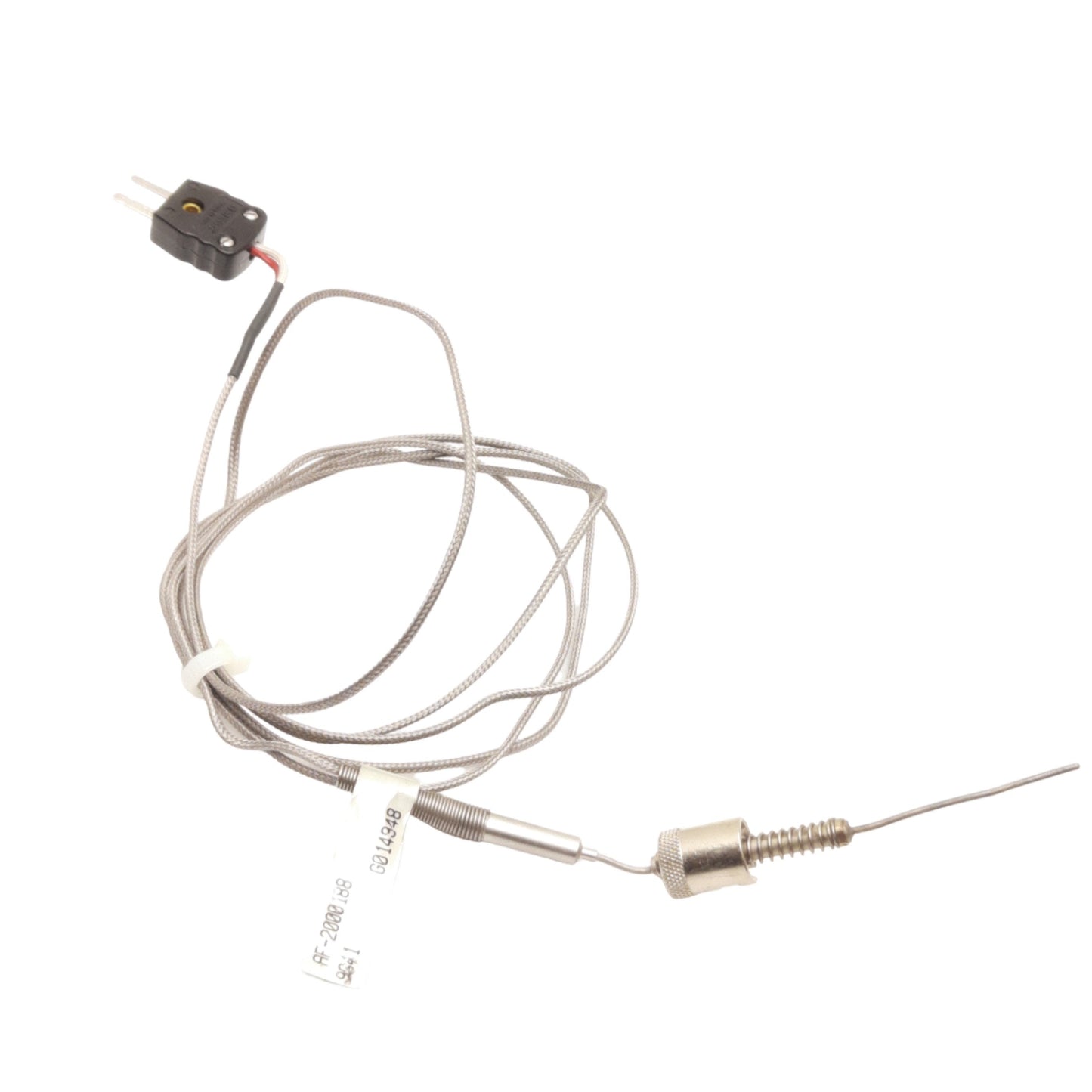 Used Watlow AFEKWFA40G050 Thermocouple, 45° Bend, ø0.063in x 4in, Type J, 5ft Leads