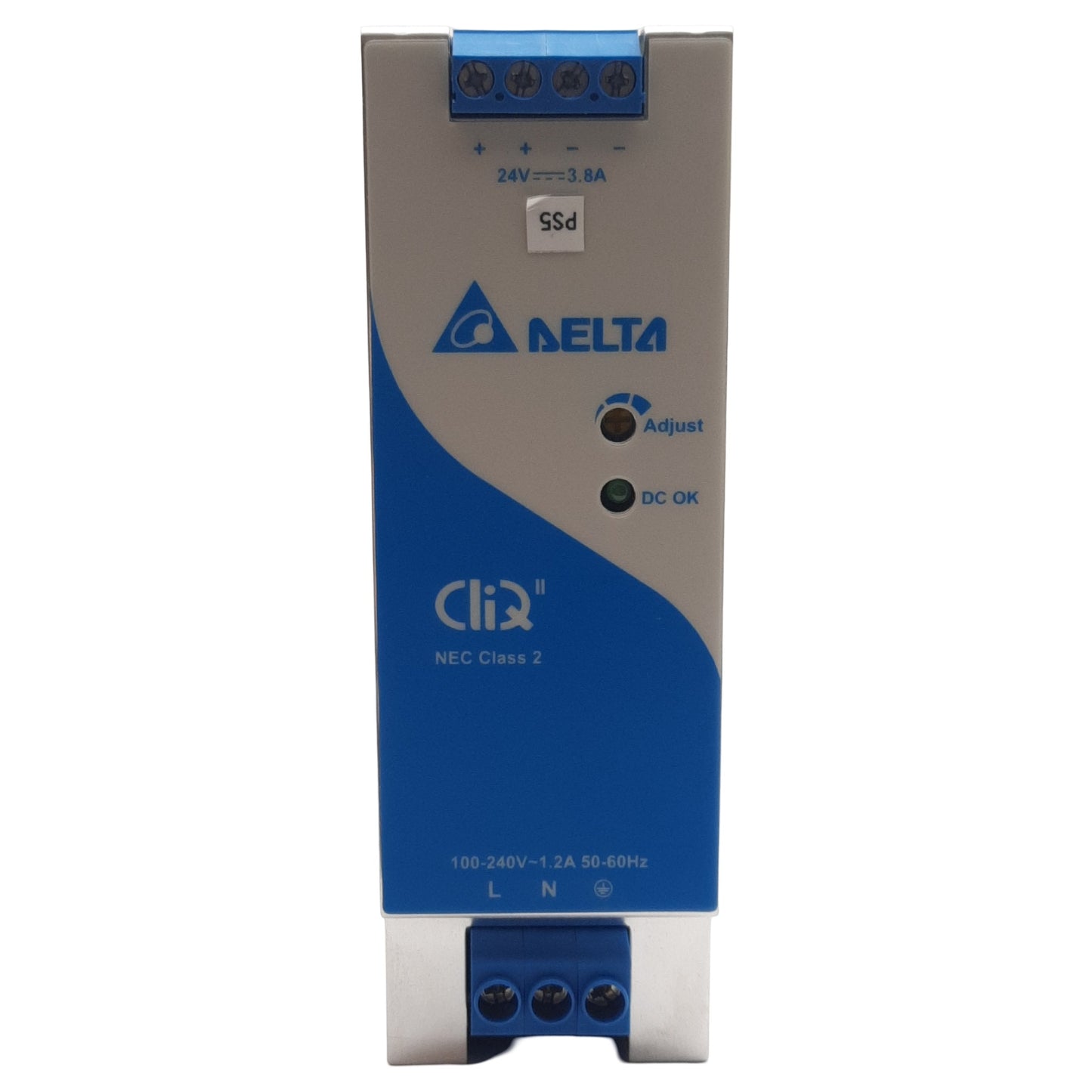 Used Delta DRP-24V100W1NN Power Supply 1-Phase, 85-264VAC 1.2A In, 24VDC 3.8A Out