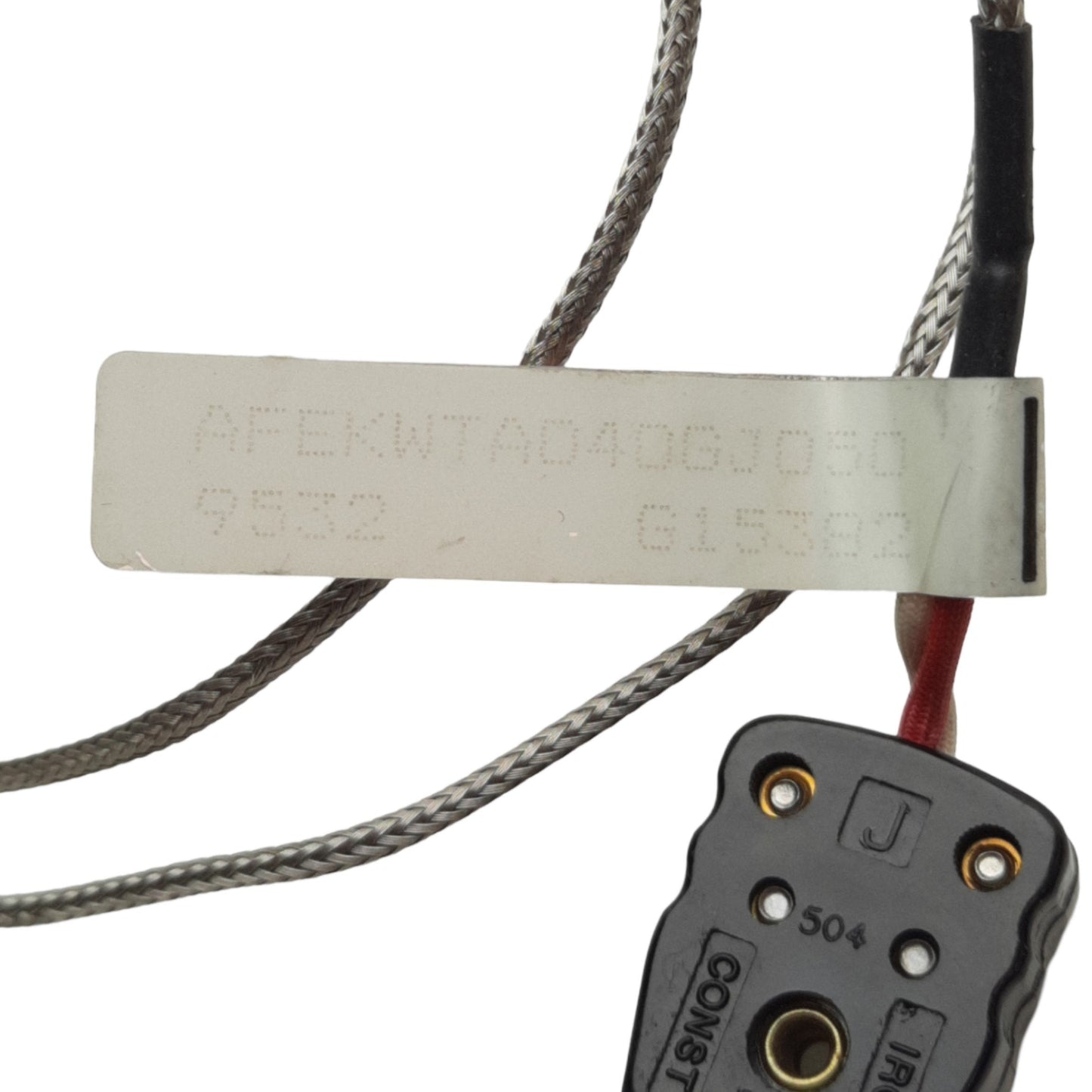 Used Gordon AFEKWTA040GJ050 Thermocouple, 90° Bend, ø0.063in x 4in, Type J, 5ft Leads