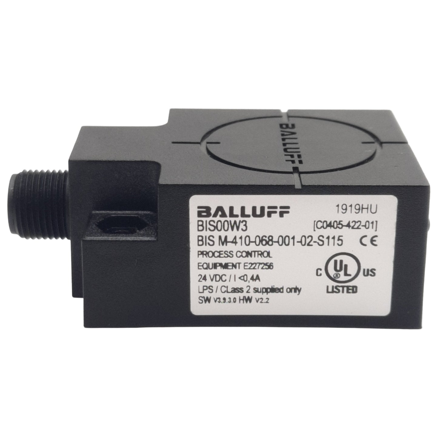 Used Balluff BIS00W3 RFID Read/Write Head, 24VDC, M12 8-Pin Male, For HF 13.56MHz