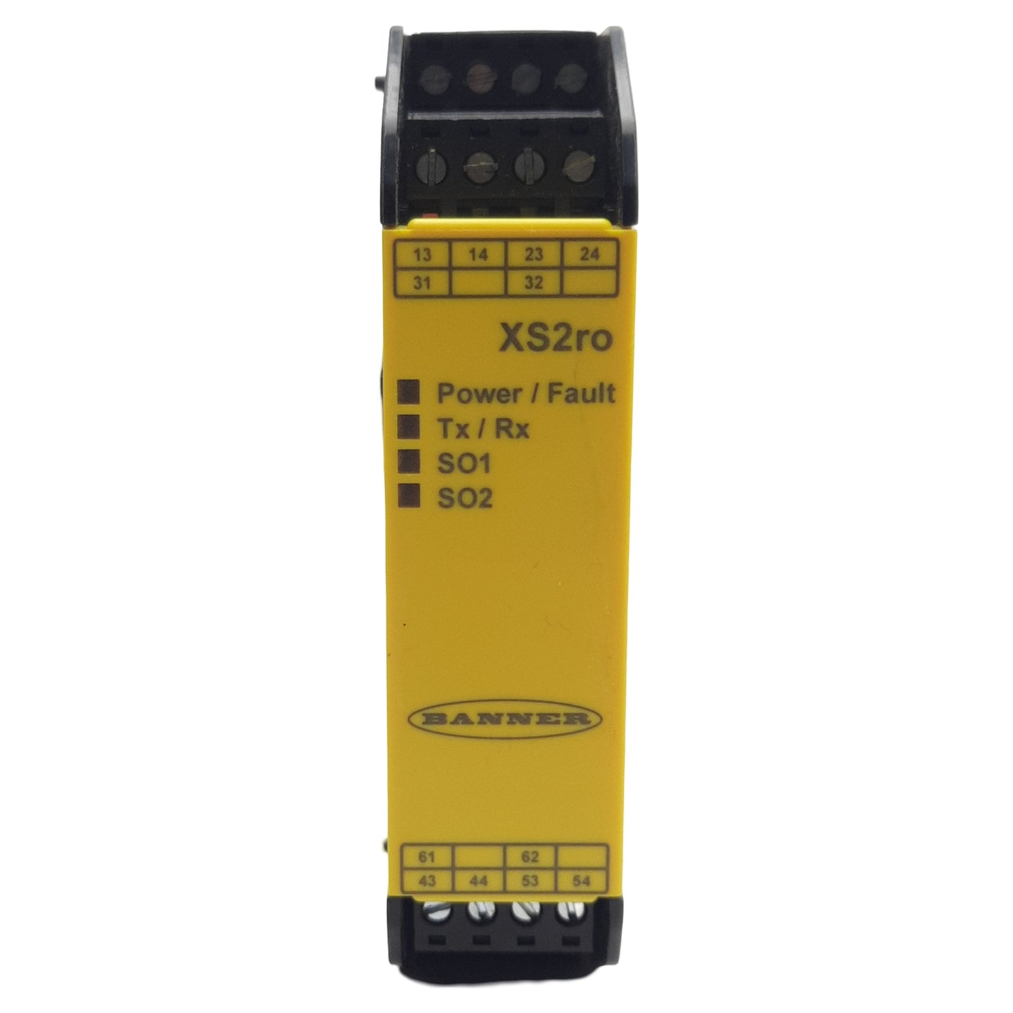 Used Banner XS2RO Safety Relay Output Module, 2NO + 1NC, 250VAC 6A, 24VDC, DIN Rail