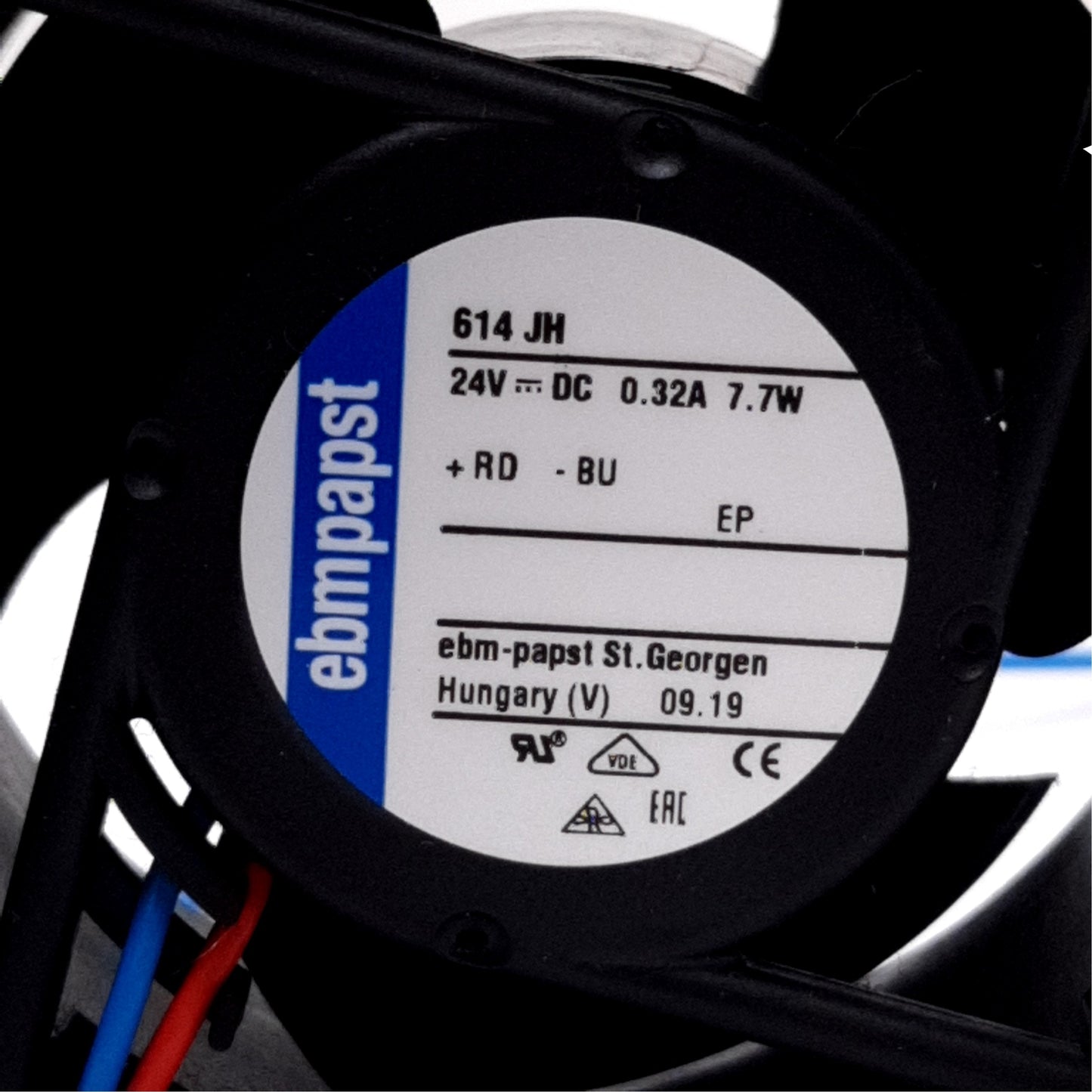 Used Lot of 3 Ebm-papst 614JH Axial Compact Fan, With Guard Grille, 60x60x32mm, 24VDC