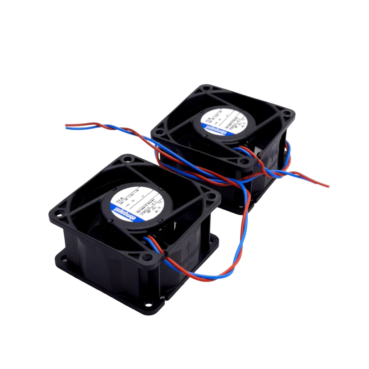 Used Lot of 2 Ebm-papst 614JH Axial Compact Fan, 60x60x32mm, 24VDC, 11700RPM