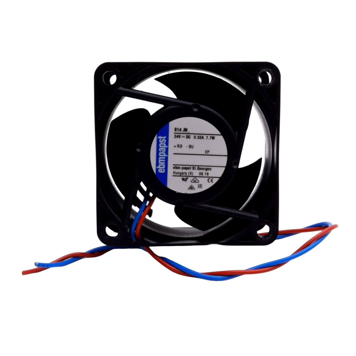 Used Lot of 2 Ebm-papst 614JH Axial Compact Fan, 60x60x32mm, 24VDC, 11700RPM