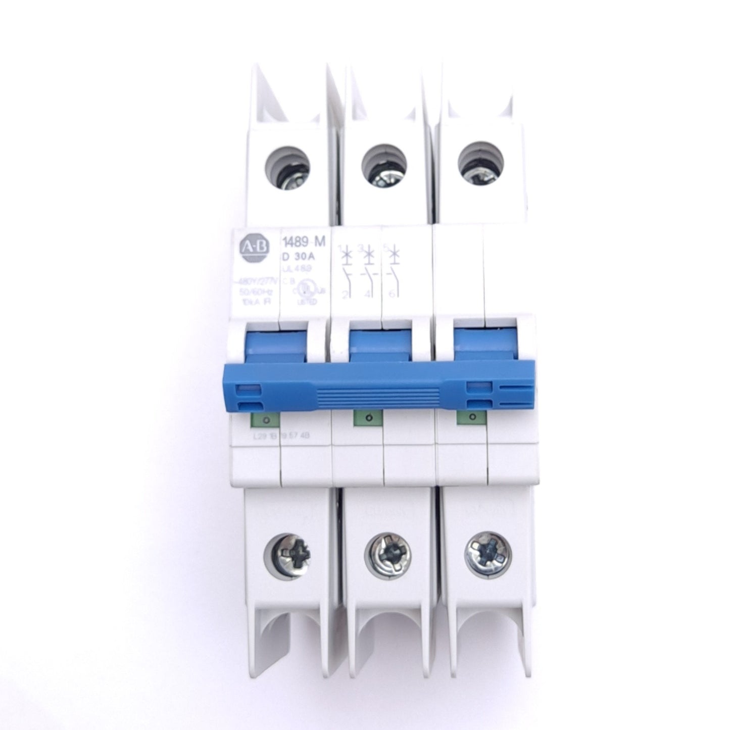 Used Allen Bradley 1489-M3D300 Circuit Breaker, 3-Pole, 30A, 480Y/277VAC, DIN Rail