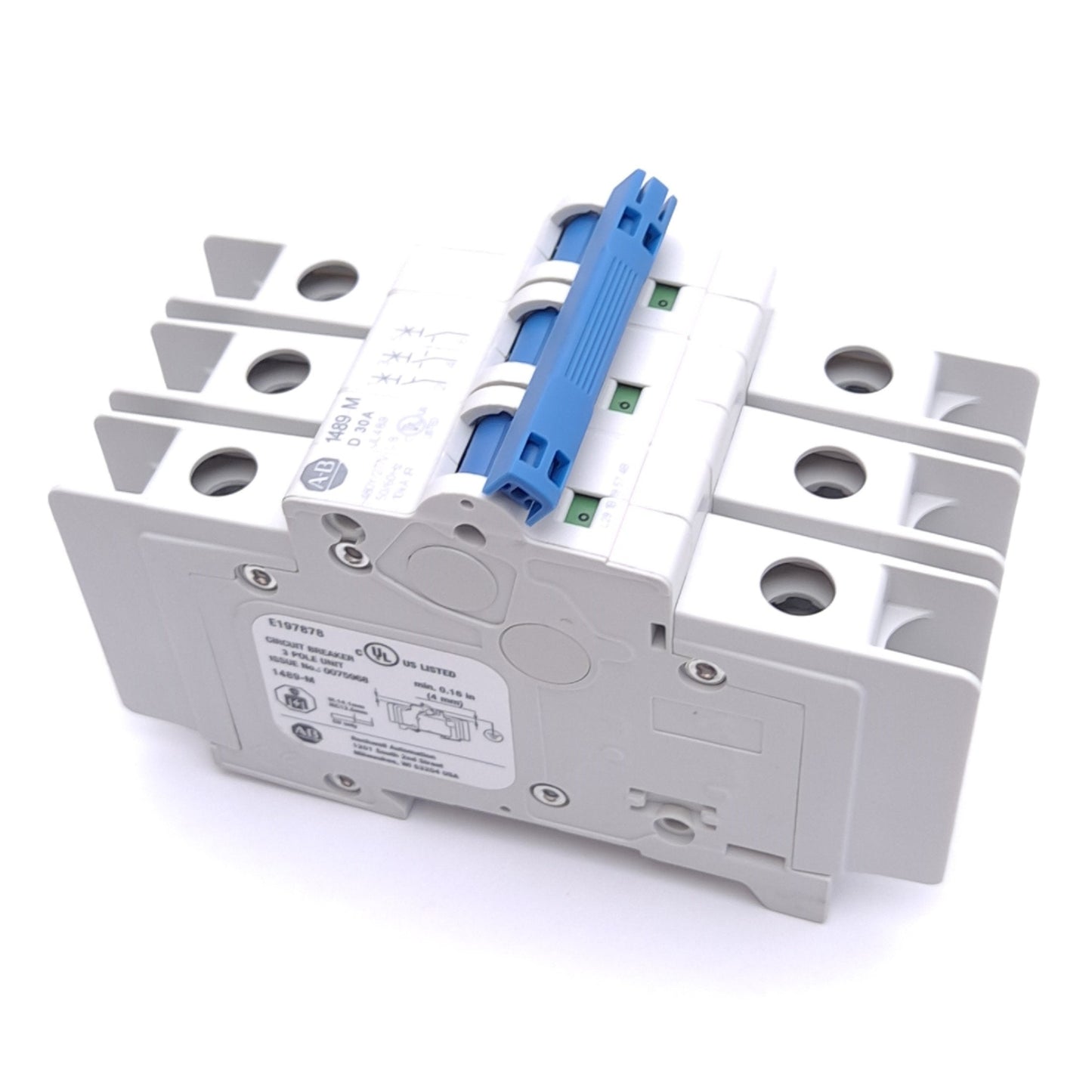 Used Allen Bradley 1489-M3D300 Circuit Breaker, 3-Pole, 30A, 480Y/277VAC, DIN Rail