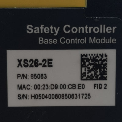 Used Banner XS26-2E Safety Base Controller, 26 Inputs/ 2 PR PNP Outputs, 24VDC 5mA