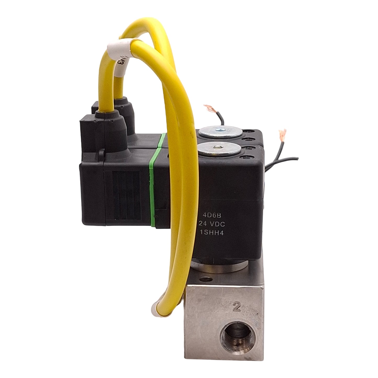 Used Parker 4C202 Pneumatic Manifold, 2-Station, 2-Way NC, 1/4in NPT, 24VDC Coils