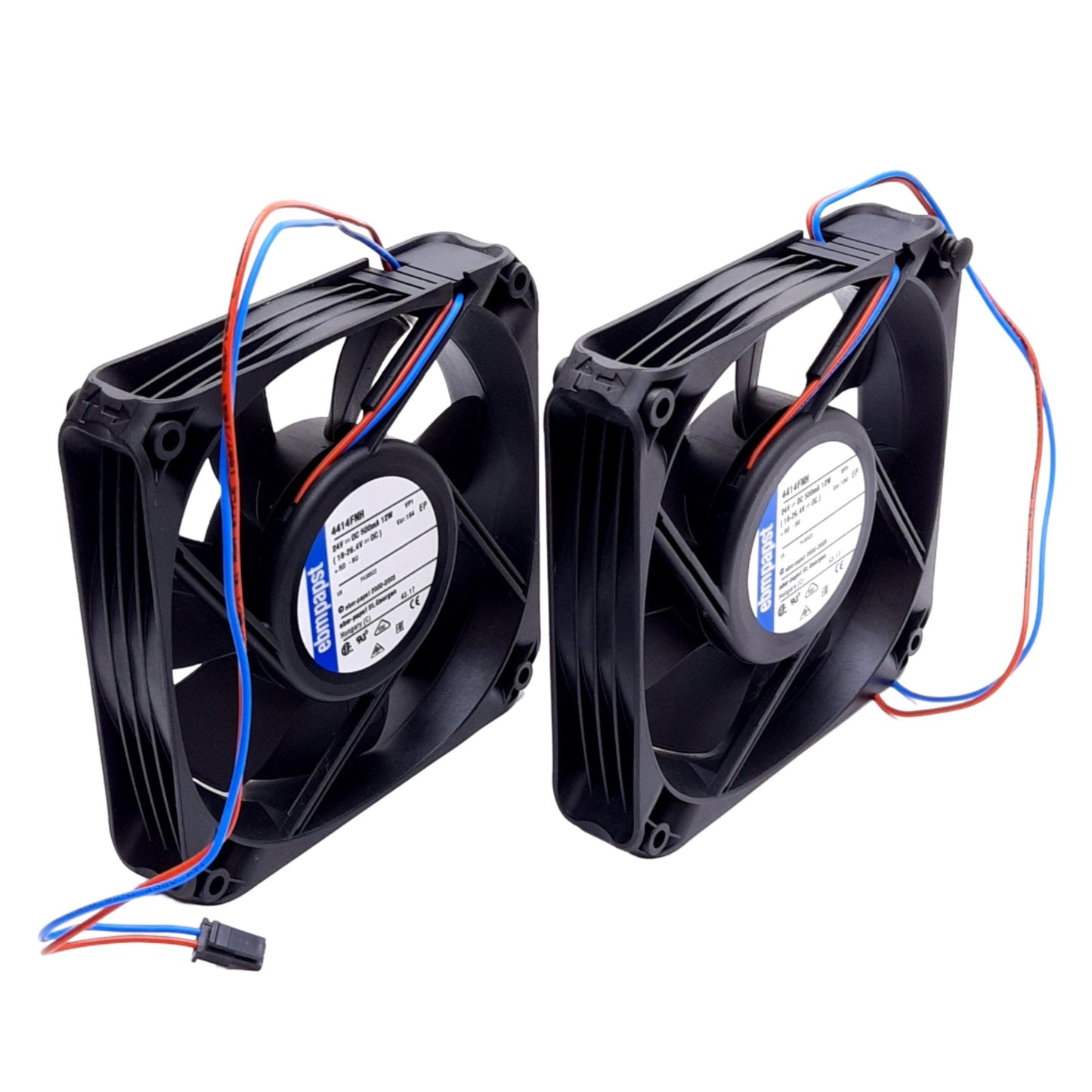 Used Lot of 2 Ebm-papst 4414FNH Axial Compact Fan, 119x119x32mm, 24VDC, 5400RPM