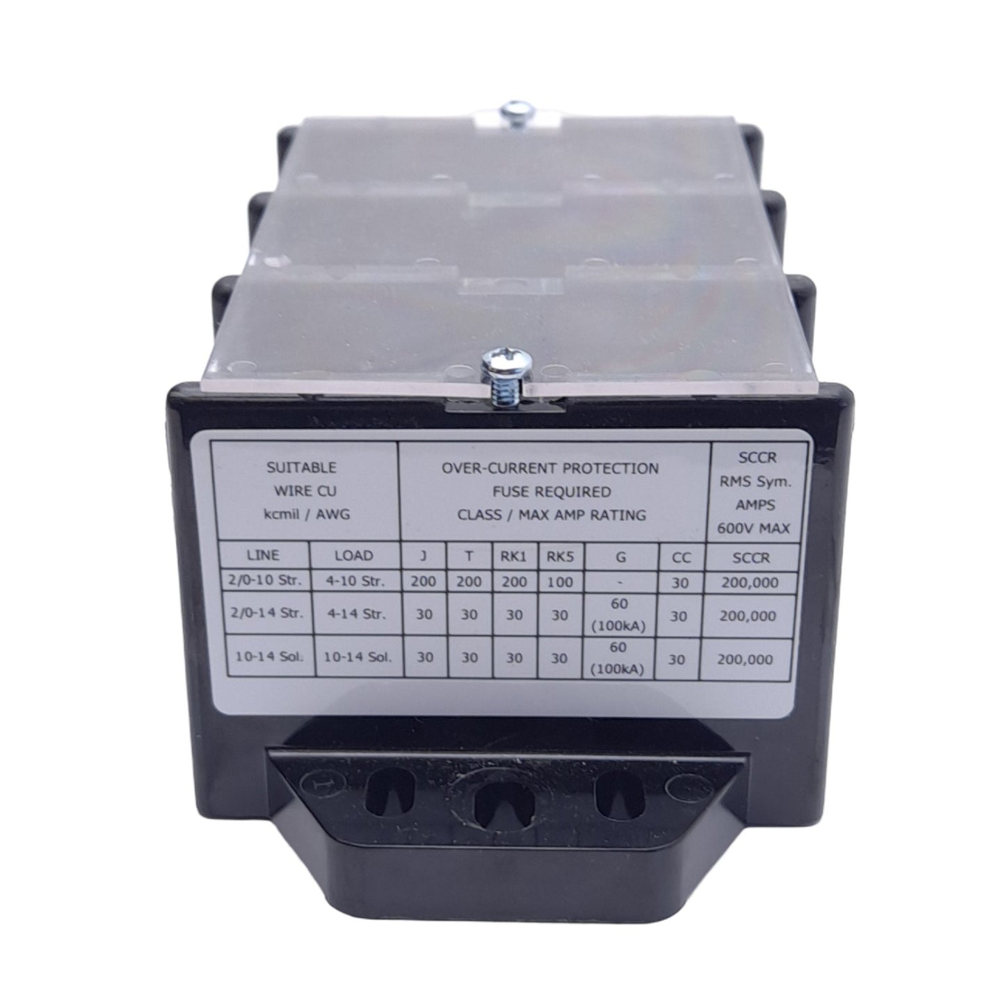 Used Littelfuse LFD04013 Power Distribution Block, 3-Pole, 175A 600V AC/DC, Bolt-On