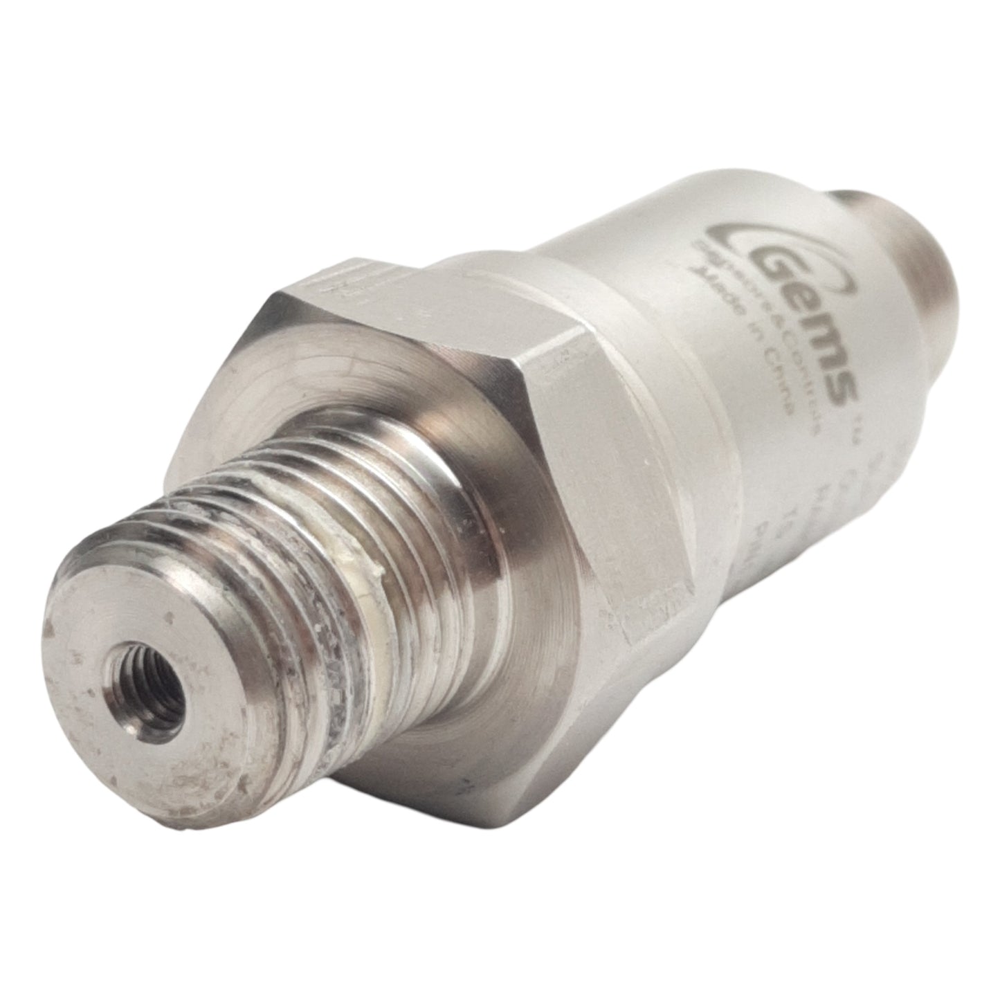 Used Gems 3500P05P0G02E000 Pressure Sensor, 12-30VDC, 0-200psi, M12 4-Pin, 1/4in NPT