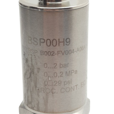 Used Balluff BSP00H9 Pressure Sensor, 8-32VDC, 0-2bar Range, 4-20Ma Output, 1/4in NPT