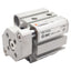 Used SMC CQMB20-10 Compact Guided Cylinder, ø20mm Bore, 10mm Stroke, 1.0MPa, M5 Ports
