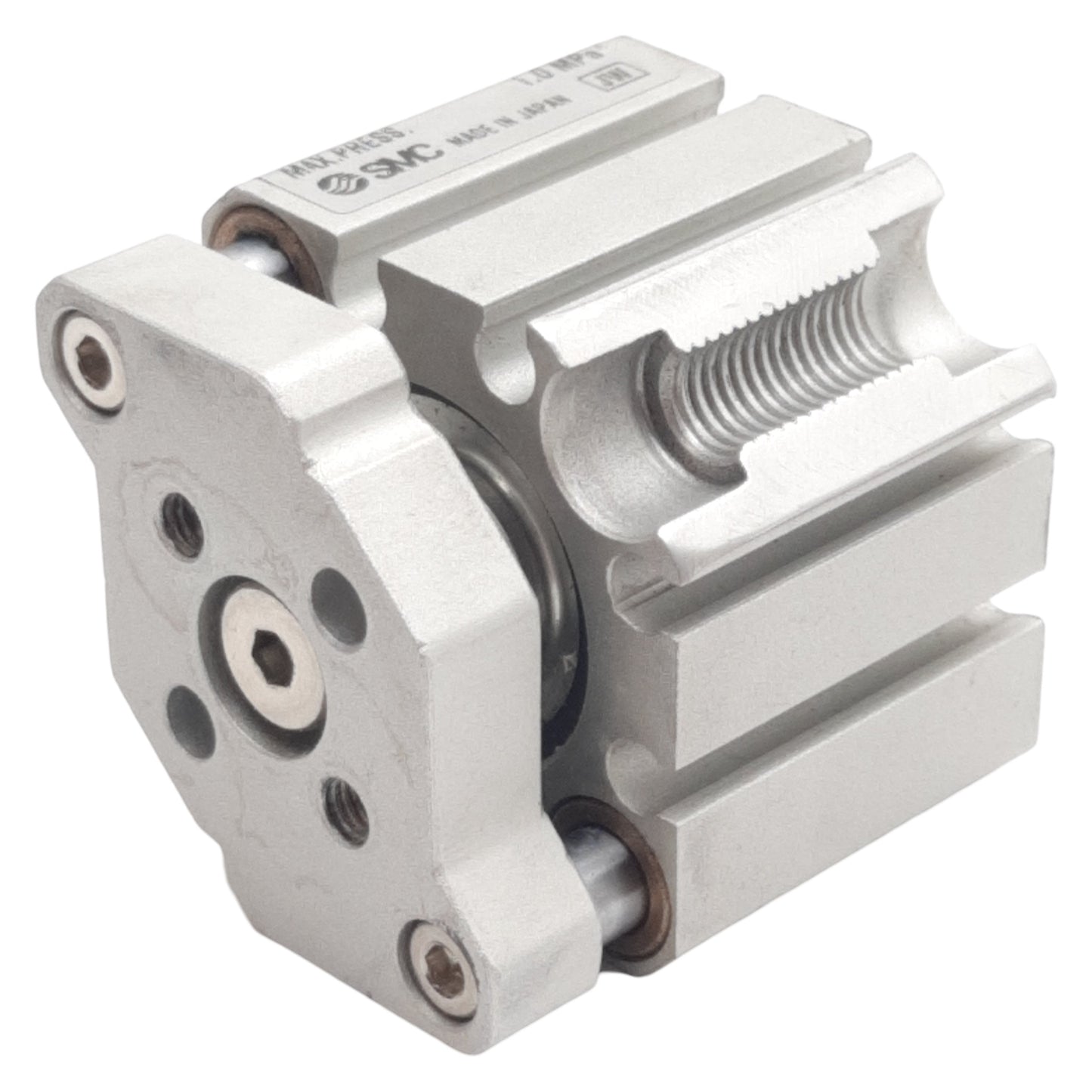 Used SMC CQMB20-10 Compact Guided Cylinder, ø20mm Bore, 10mm Stroke, 1.0MPa, M5 Ports