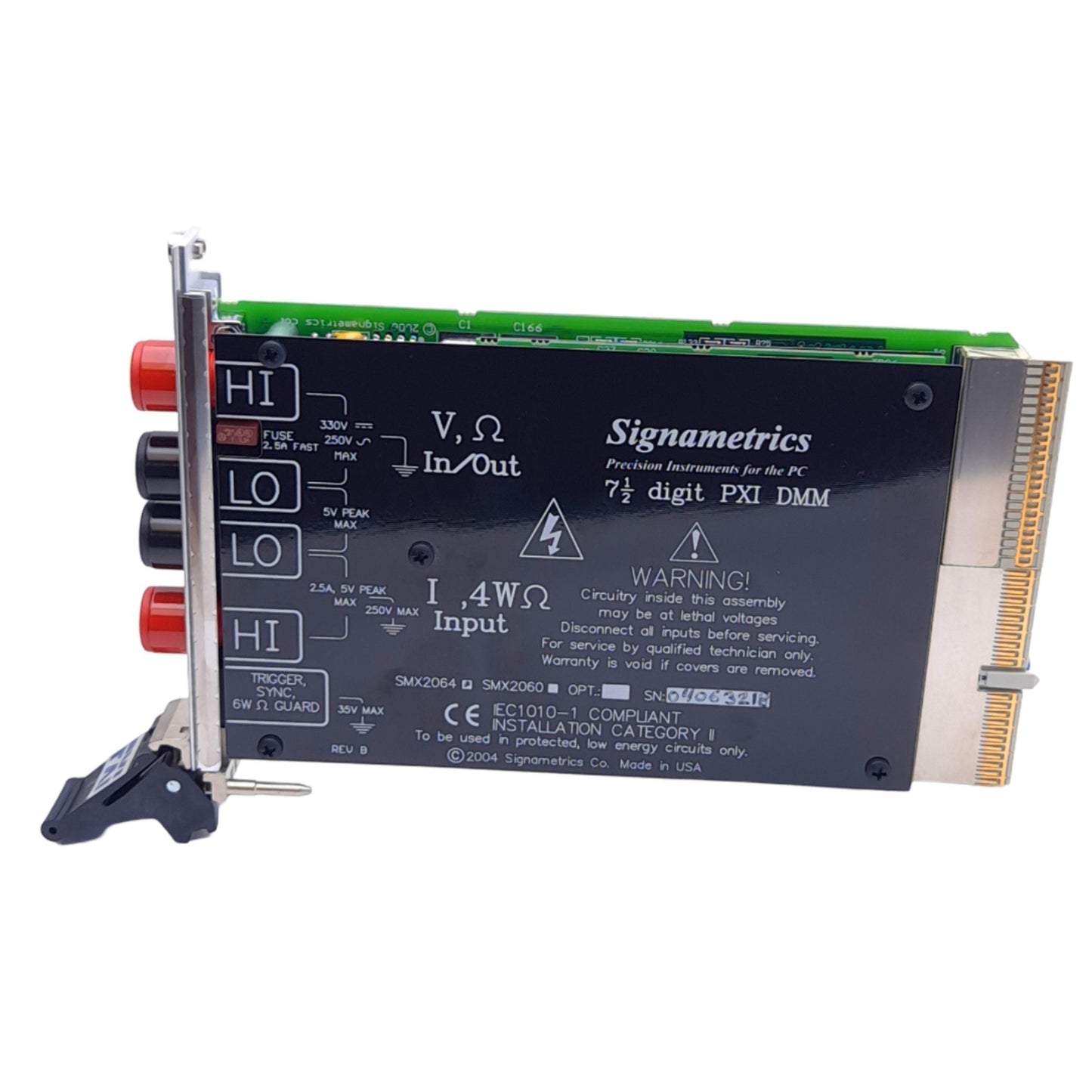 Used Signametrics SMX2064 PXI Digital Multimeter, 7-1/2 Digit, 10nV-330V AC/DC, 2.5A